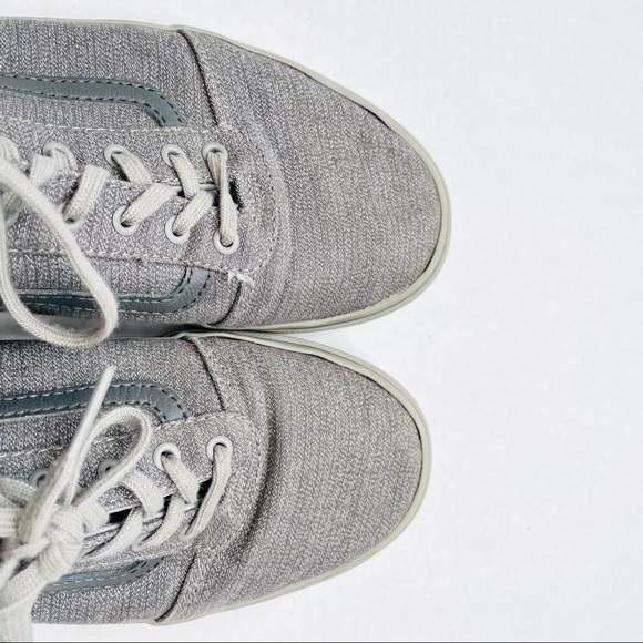 Vans Off the Wall Old Skool Sneakers in Grey Crosshatch with Grey Gum Bottoms - Picture 10 of 12